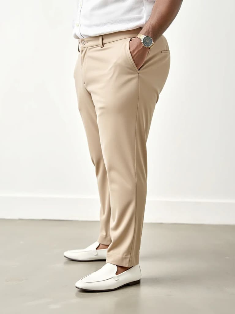 Peanut Brown Plus Size Power-Stretch Pants