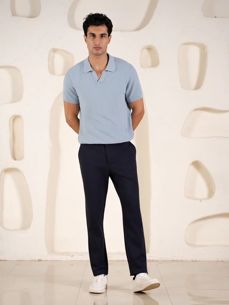 Malai Navy Soft-touch Slim Fit Power Stretch Pants — photo 3