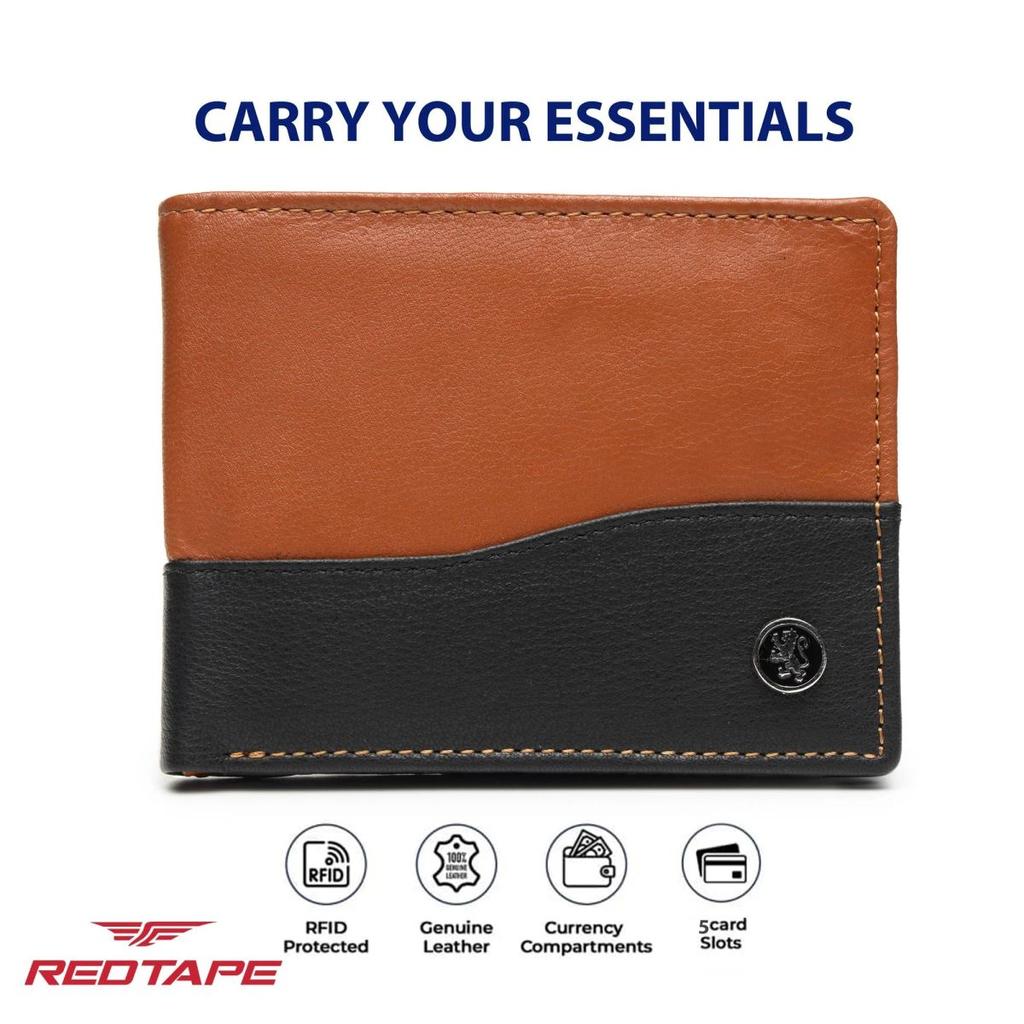 Men’s Cognac Black Colorblocked Genuine Leather Wallet — photo 5