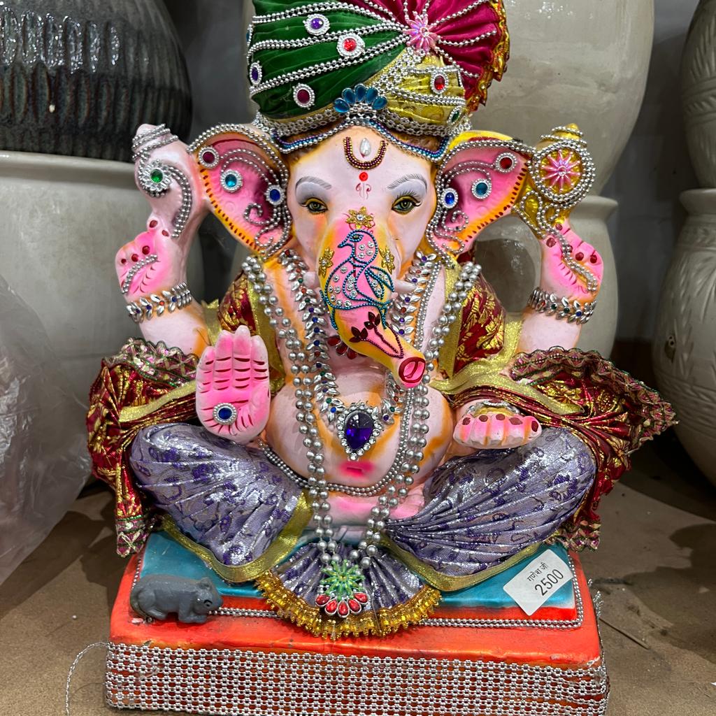 Hindu God Ganesha Statue | Sculpture | Bronze | Gold, Pink, Purple, Yellow, Green, Blue, Red, Silver