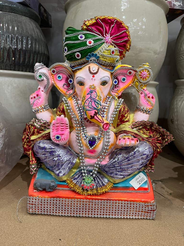 Hindu God Ganesha Statue | Sculpture | Bronze | Gold, Pink, Purple, Yellow, Green, Blue, Red, Silver