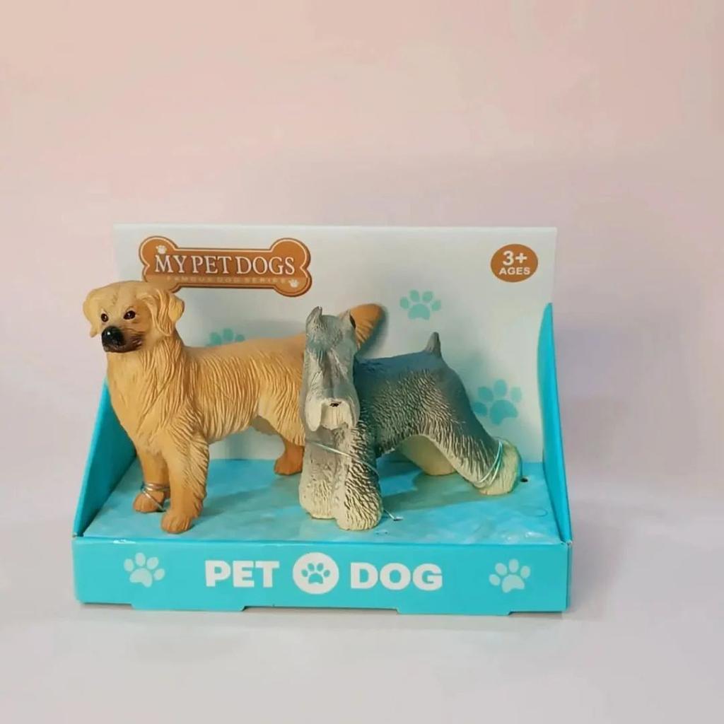 My Little Pup | Set of 2 Dog Figurines — Schnauzer n Golden Retriever