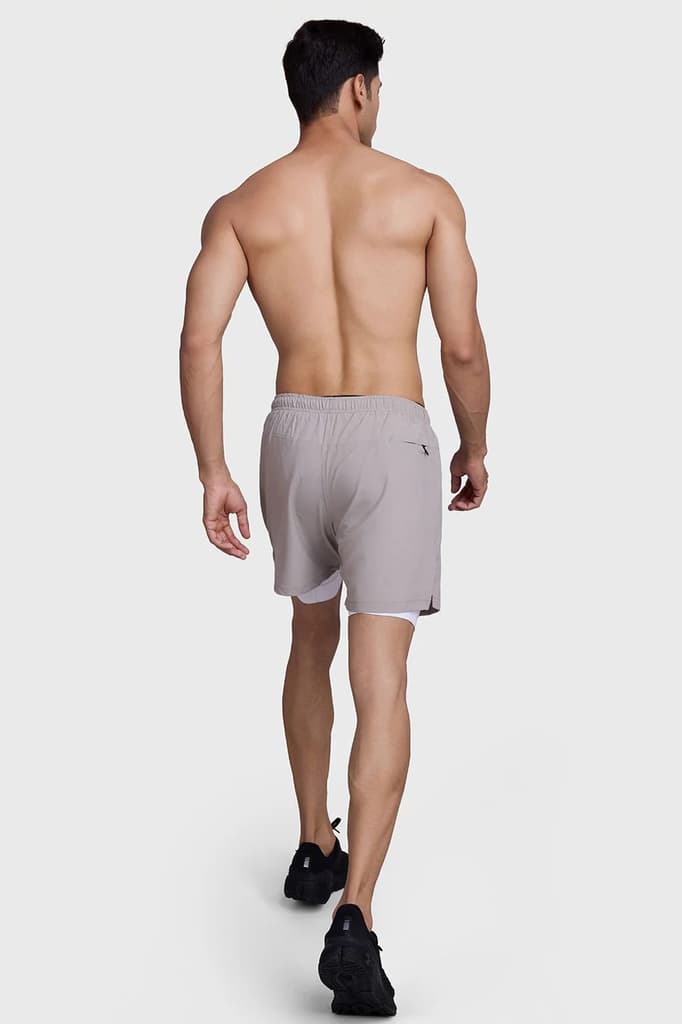 2 in 1 Laser Shorts Beige With White — photo 7