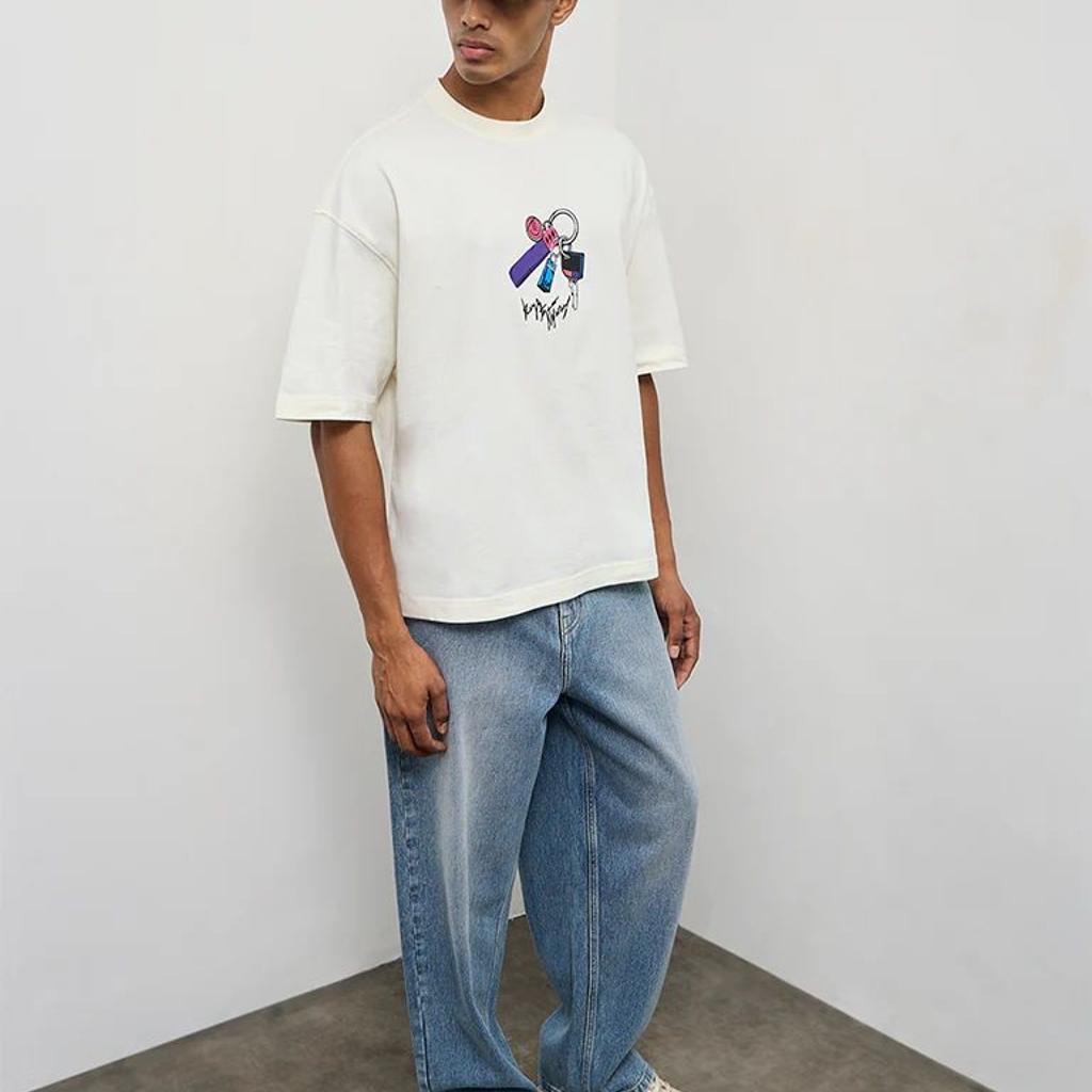 Nuon Off-White Graphic Printed Relaxed-Fit Cotton T-Shirt