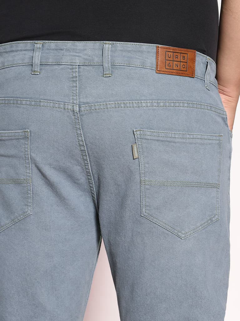 Plus Men's Light Grey Regular Fit Denim Jeans Stretchable — photo 7