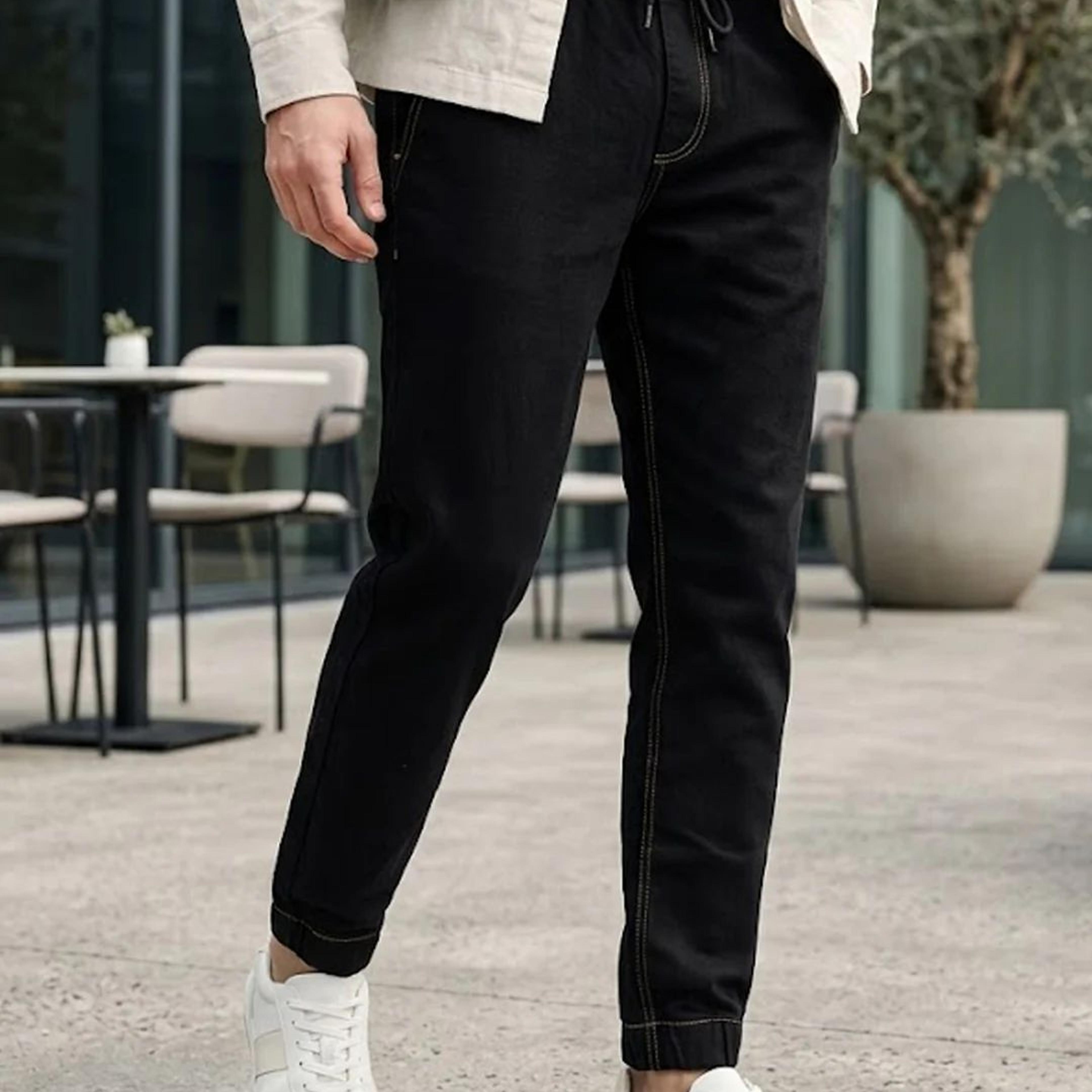 Men's Black Jogger Jeans Slim Fit Stretch