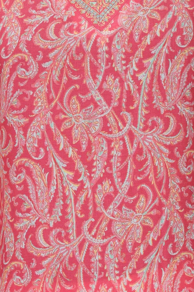 Pink Paisley Printed Modal Straight Kurta and Pants Co-ord Set — photo 2