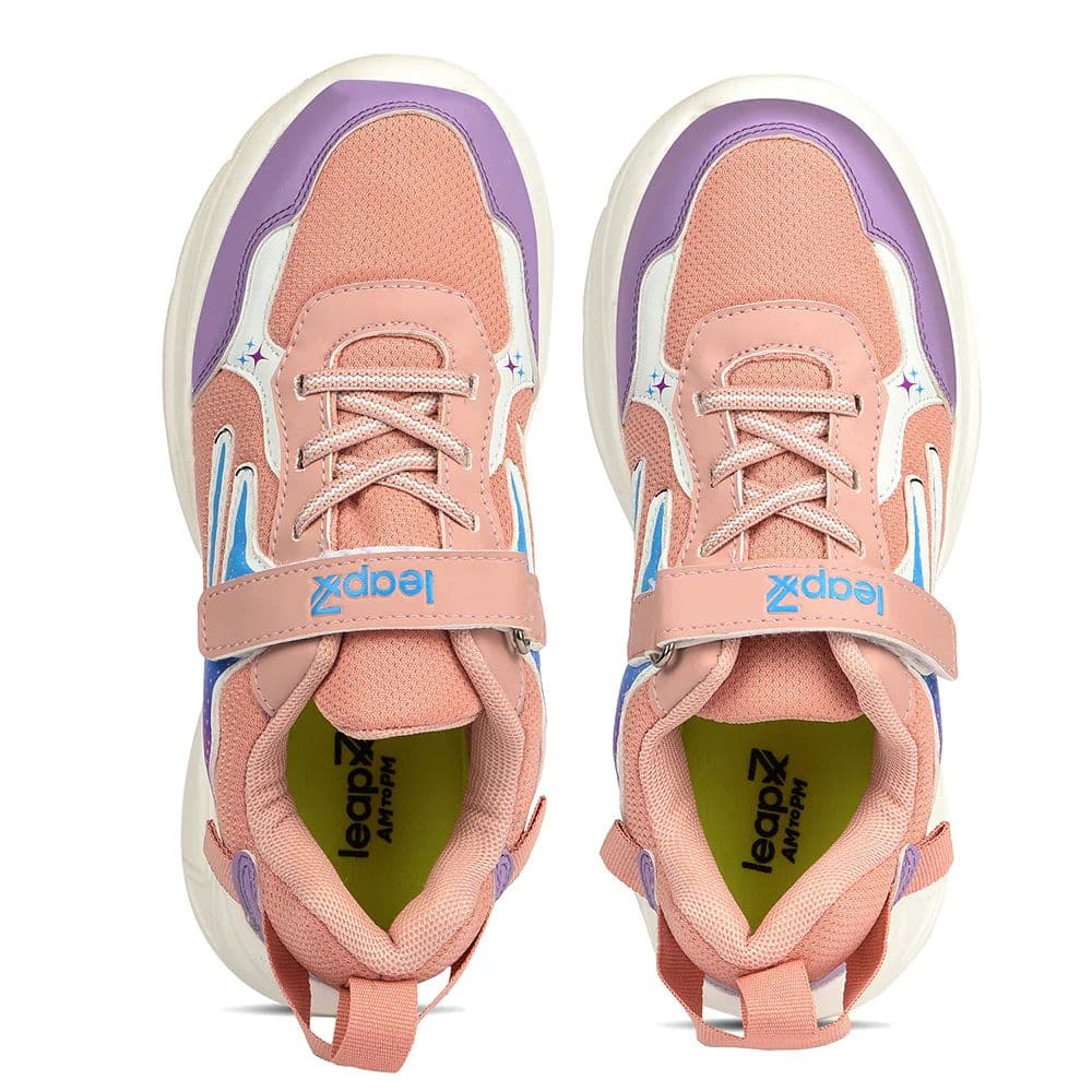 Leap7x Peach Sports Non Lacing Walking Shoes For Kids ZEOX-2 By Liberty — photo 8