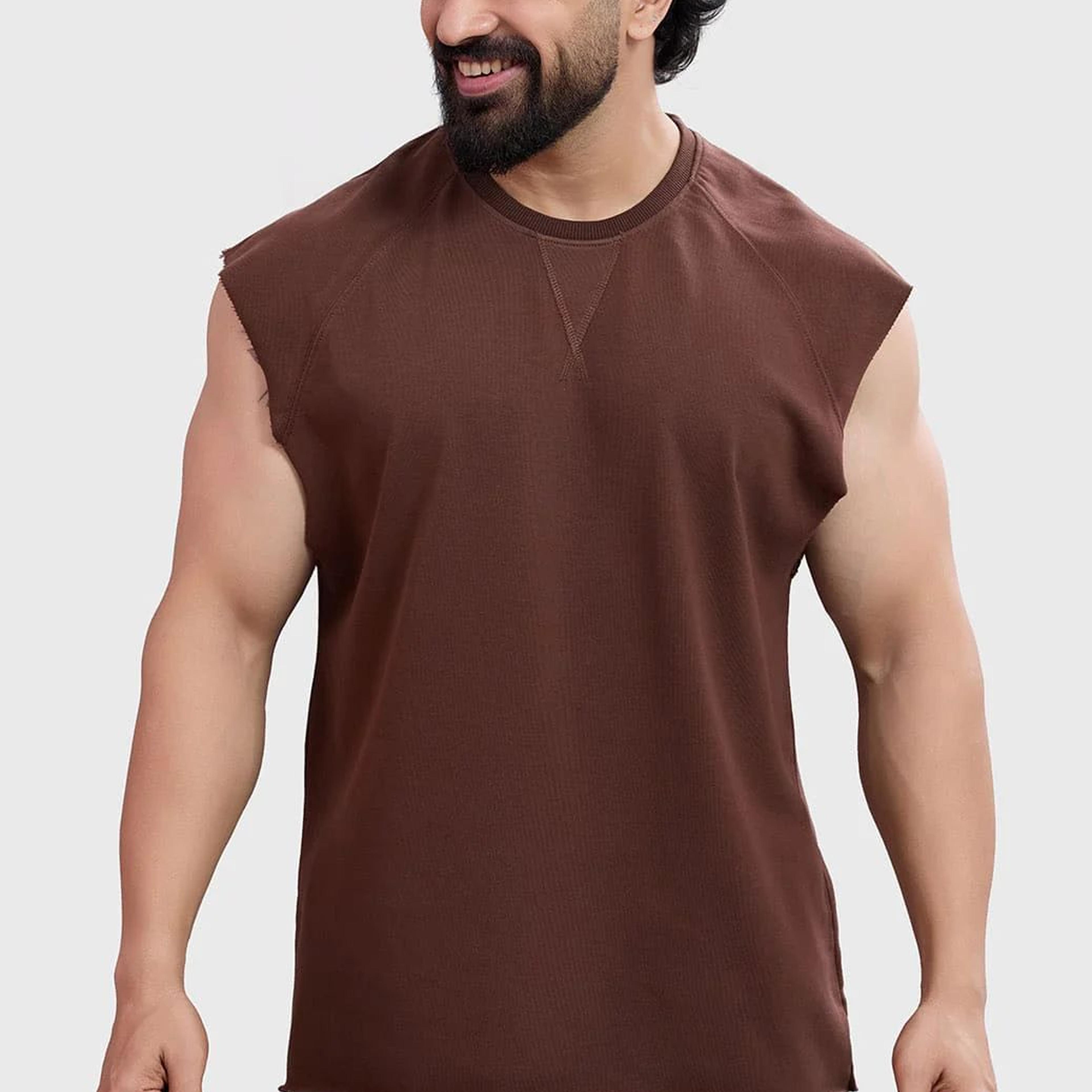 Shell Raw Capsleeves Tank Brown