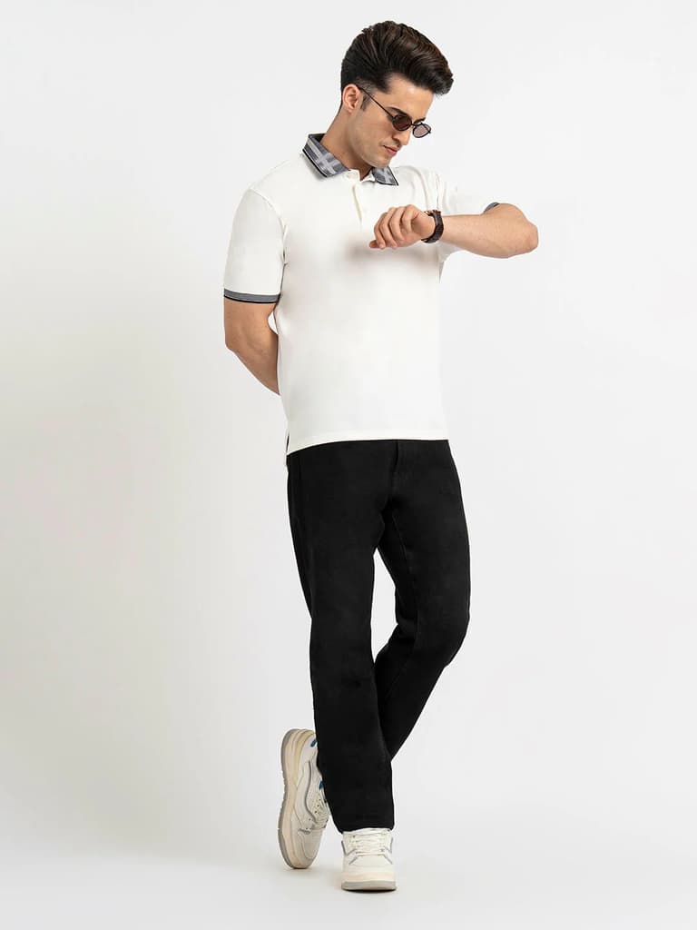 T Shirts for Men in White | Polo Half Sleeve T Shirt — photo 5