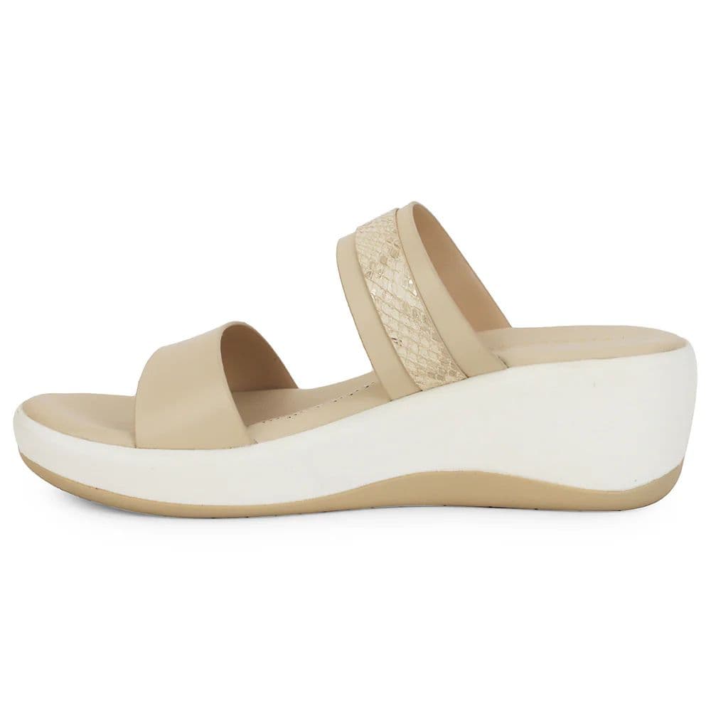 Healers Beige Casual Wedge Heel Sandal For Women SSAL-8 By Liberty — photo 3