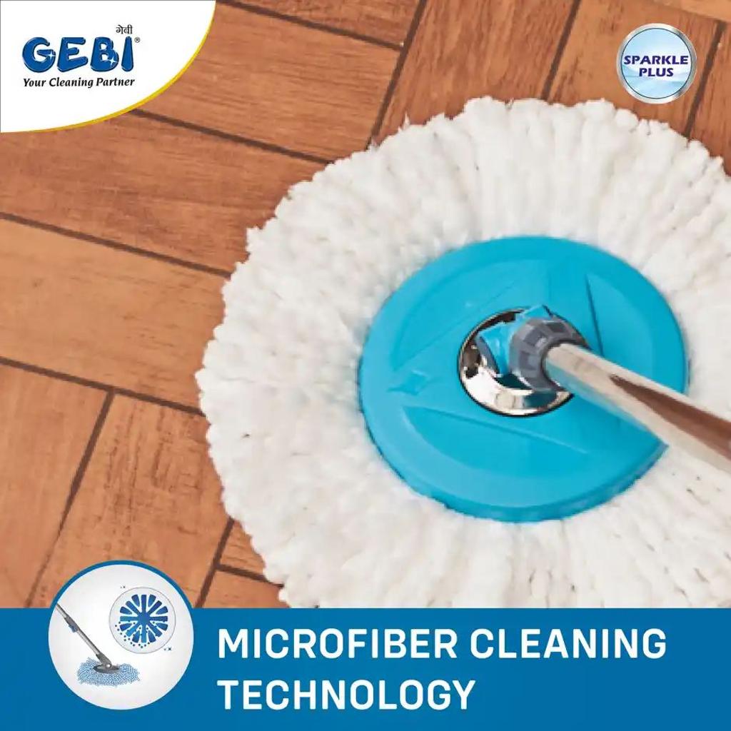 Gebi Extendable Handle/ Stick Rod with Microfiber Refill for Spin Mop