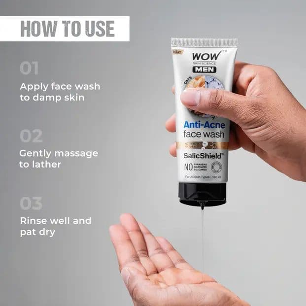 Oat Extract Salicylic Acid Anti Acne Face Wash Clearer Skin Daily