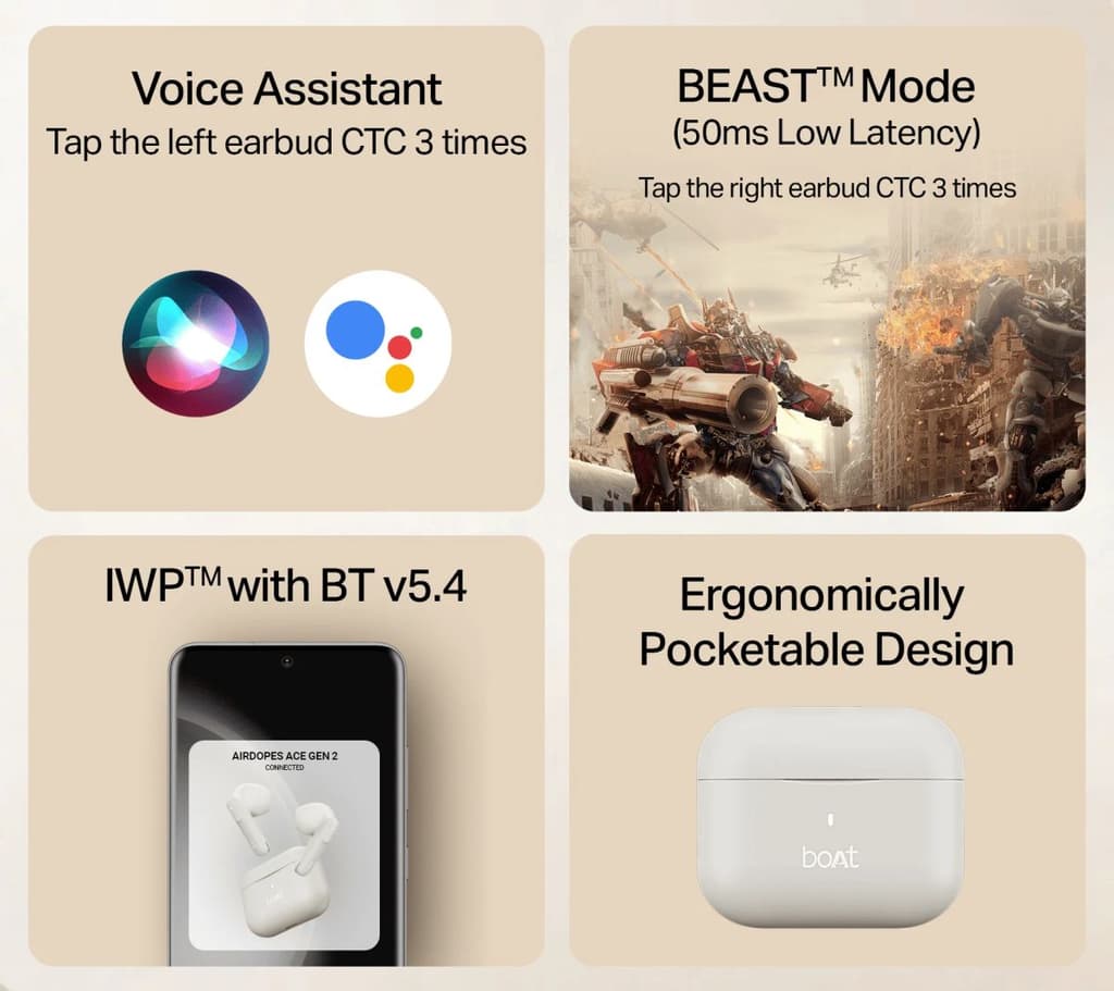 boAt Airdopes Ace Gen 2 | True Wireless Earbuds with 45 Hours Playback, ENx™ Tech & BEAST™ Mode — photo 10