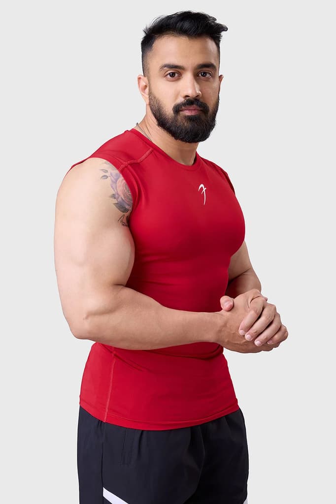 Compression Sleeveless Tank Red — photo 2