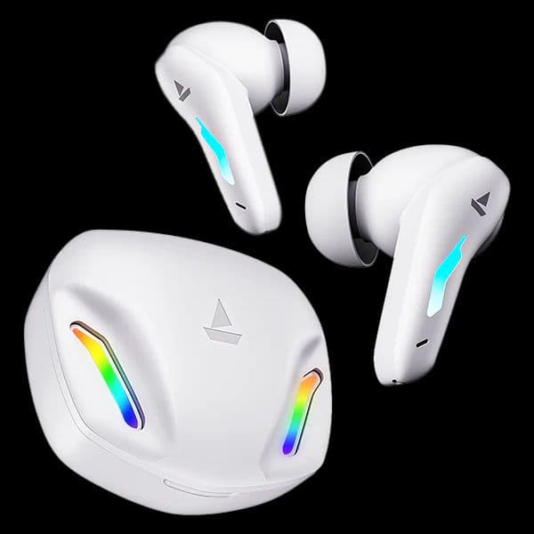 boAt Immortal 100 | Bluetooth Gaming Wireless Earbuds with BEAST™ Mode, IWP Technology, ENx™ Technology, 30 Hours Playback — White Sabre
