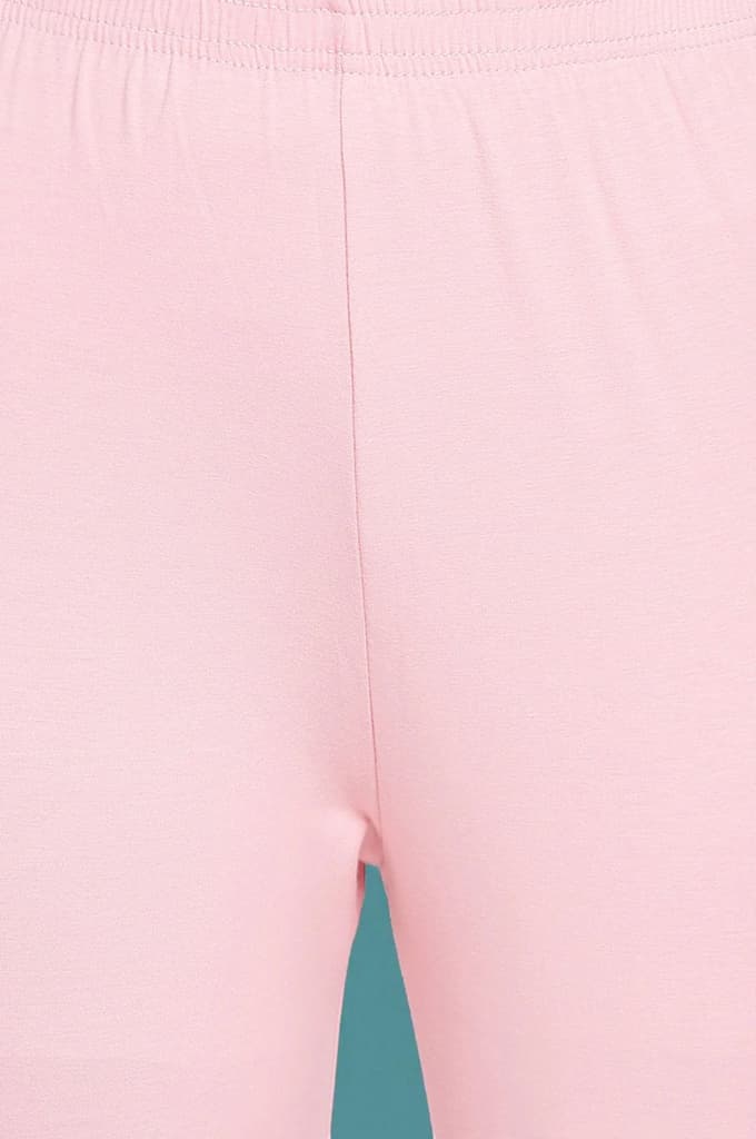 Light Pink Solid Cotton Blend Tights in Ankle Length — photo 2