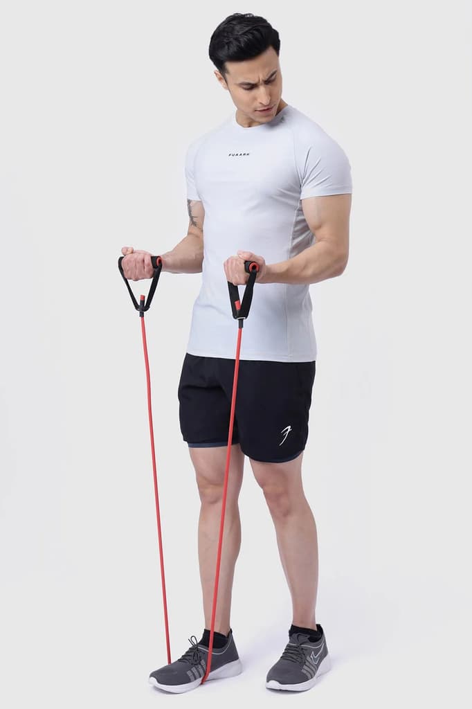 Blaze Nylon T-shirt Grey and 2 in 1 Compression Shorts Black — photo 8