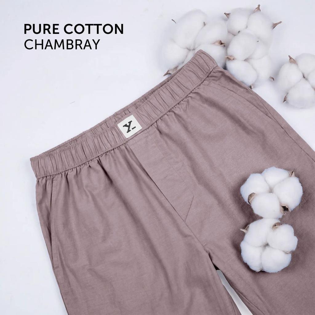 Ultra-Breathable Cotton Chambray Pyjamas - Shadow Purple — photo 3