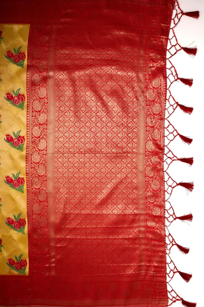 Mimosa Women's Woven Design Banarasi Style Art Silk Saree With Blouse Piece : SA00001606GDFREE — photo 7