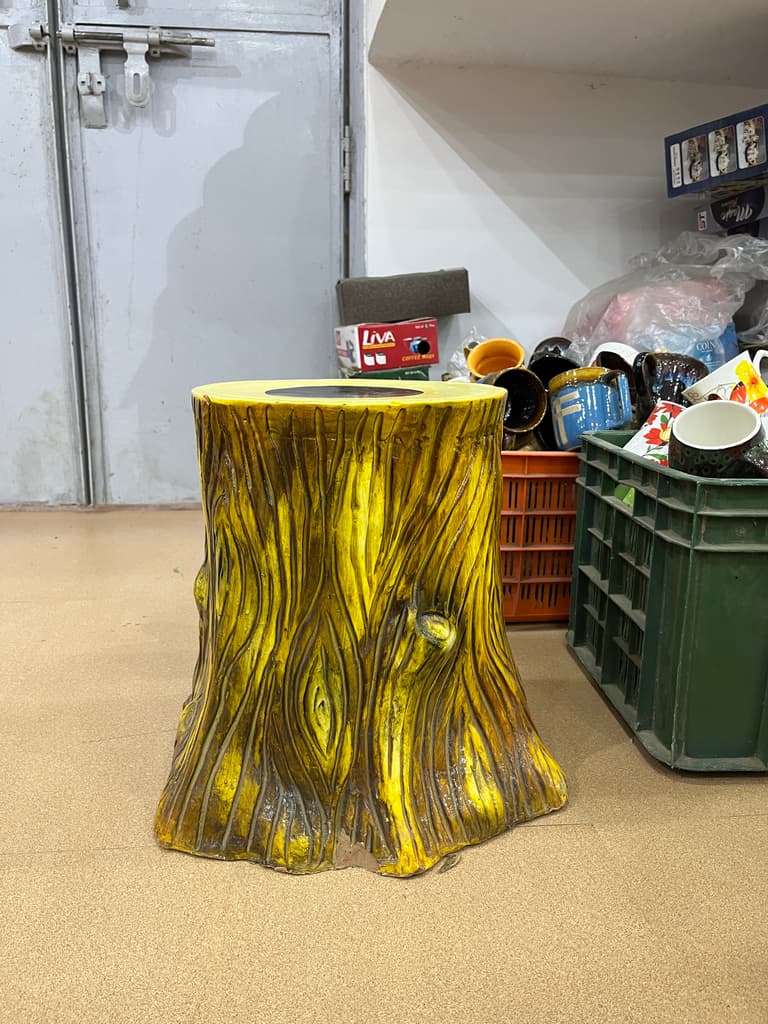 Yellow Tree Trunk Table | Furniture | Wood | Yellow