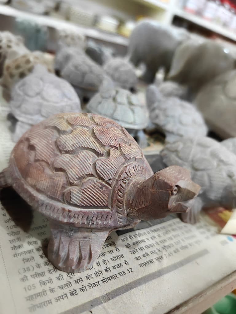 Turtle Figurine | Ceramic | Brown | Decorative