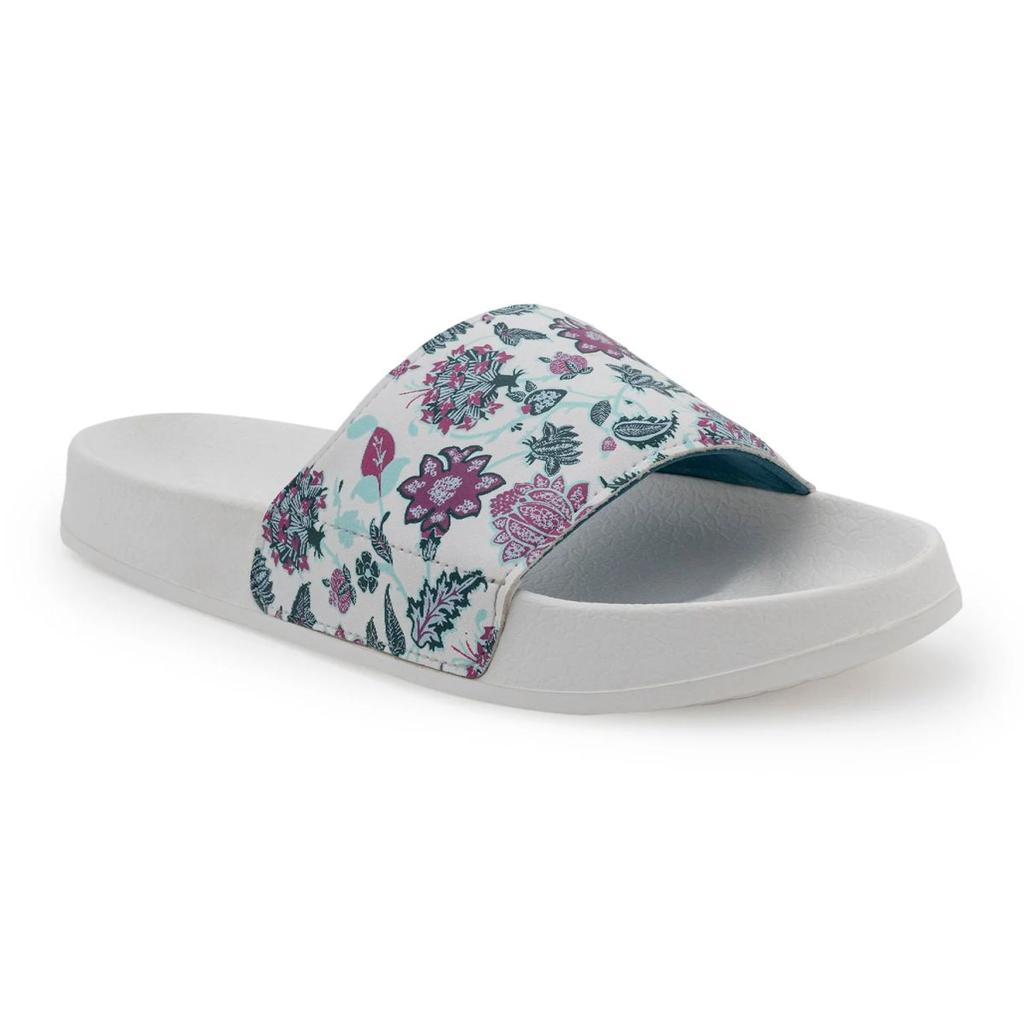 Womens Sliders in White | Casual Pool Sliders — 3 / White