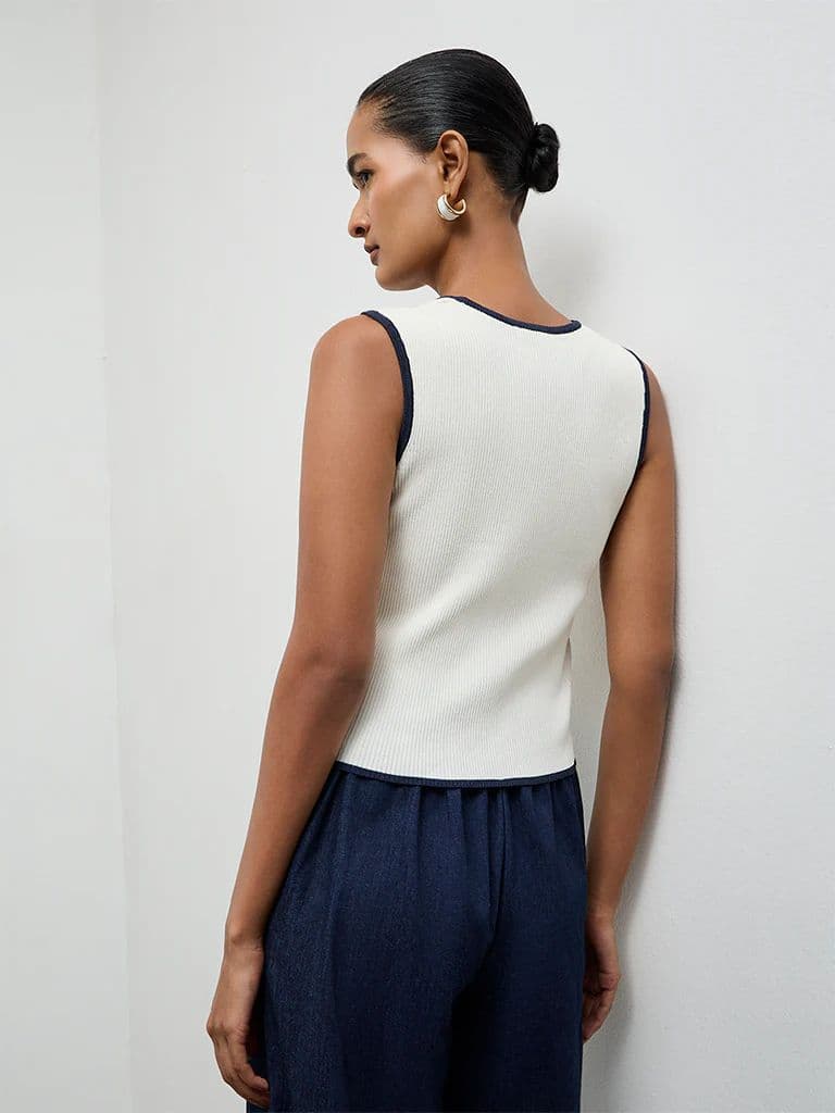 Wardrobe Ivory Ribbed Textured Top — photo 4