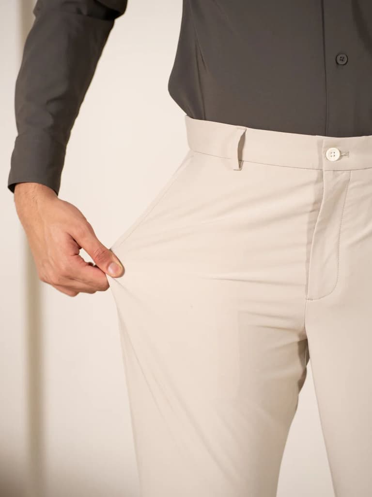Essential Beige 925 Relaxed Fit Smart Formal Trousers — photo 3