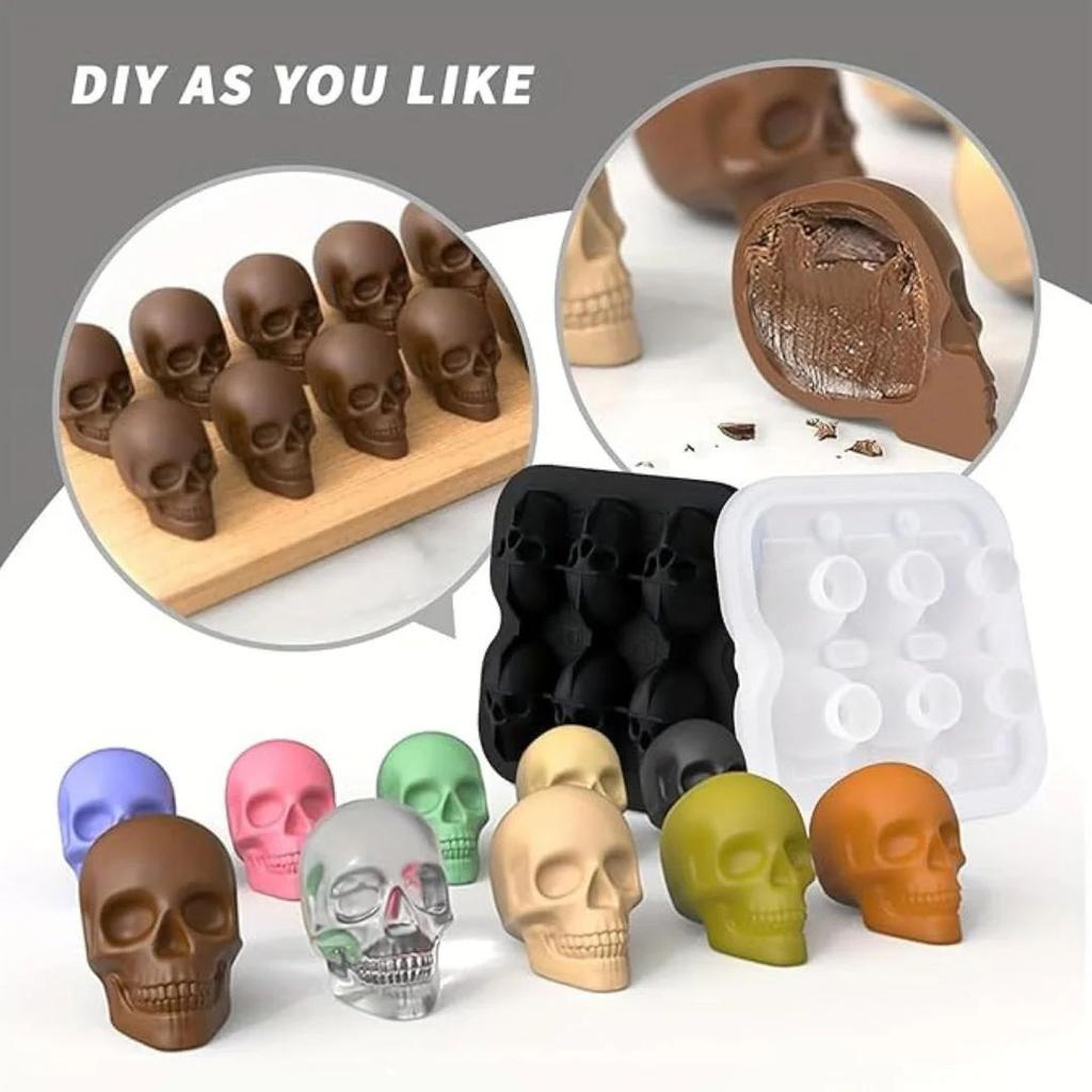 3D Skull Mold Tray | 6 Cavity Silicone Mold for Drinks & Desserts — photo 3