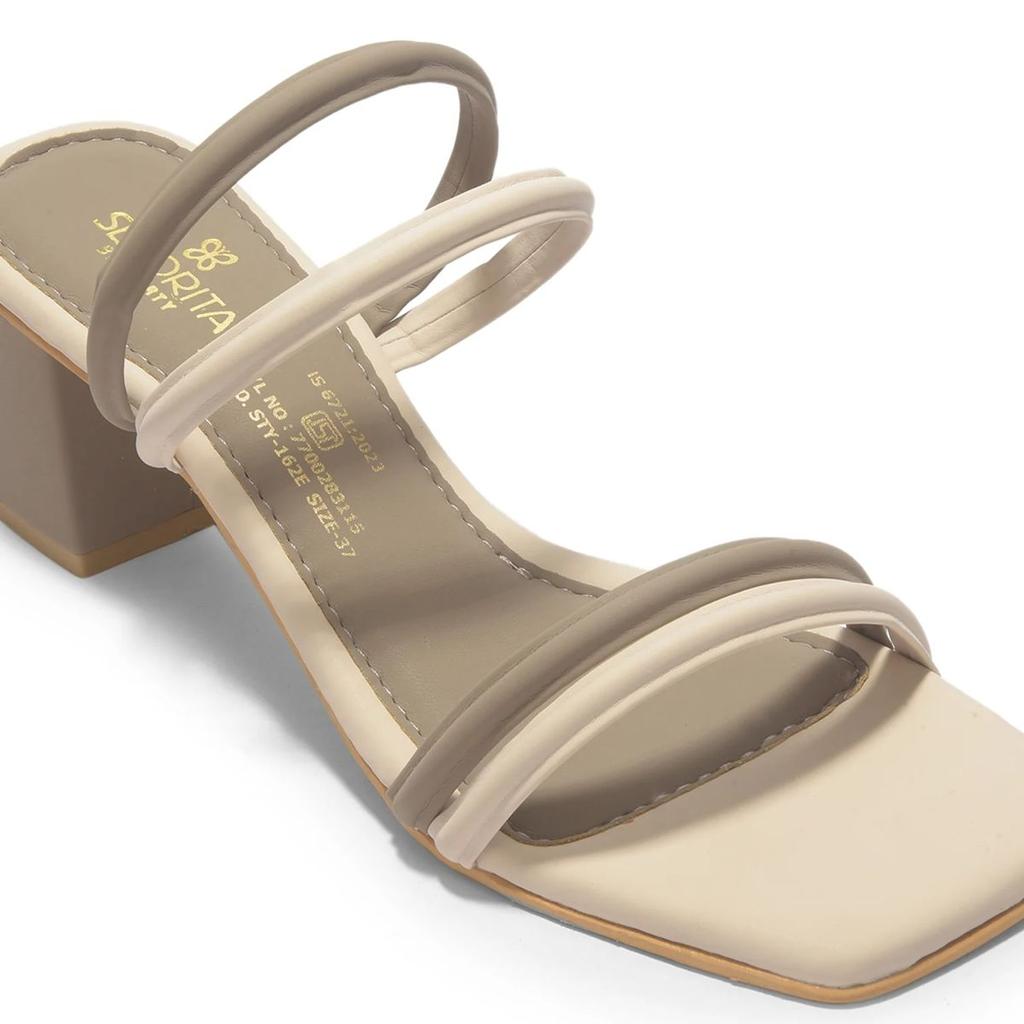 Senorita STY-162E Beige Casual Heeled Slippers for Women by Liberty — photo 7