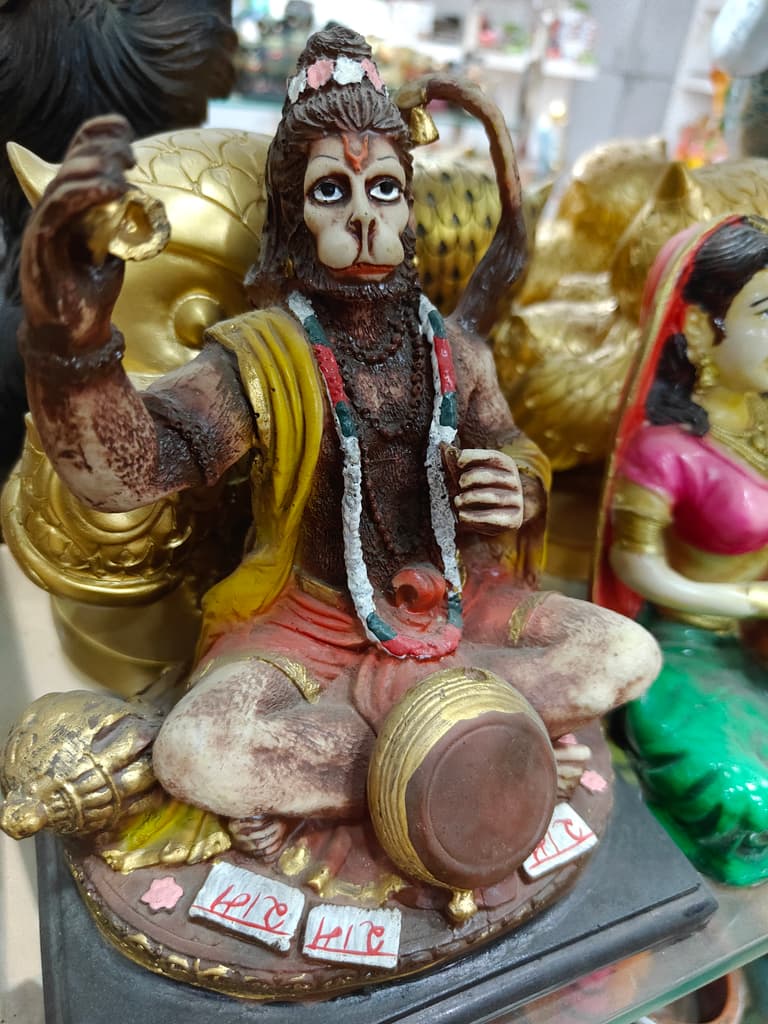 Hindu God Statue | Bronze | Gold | Red