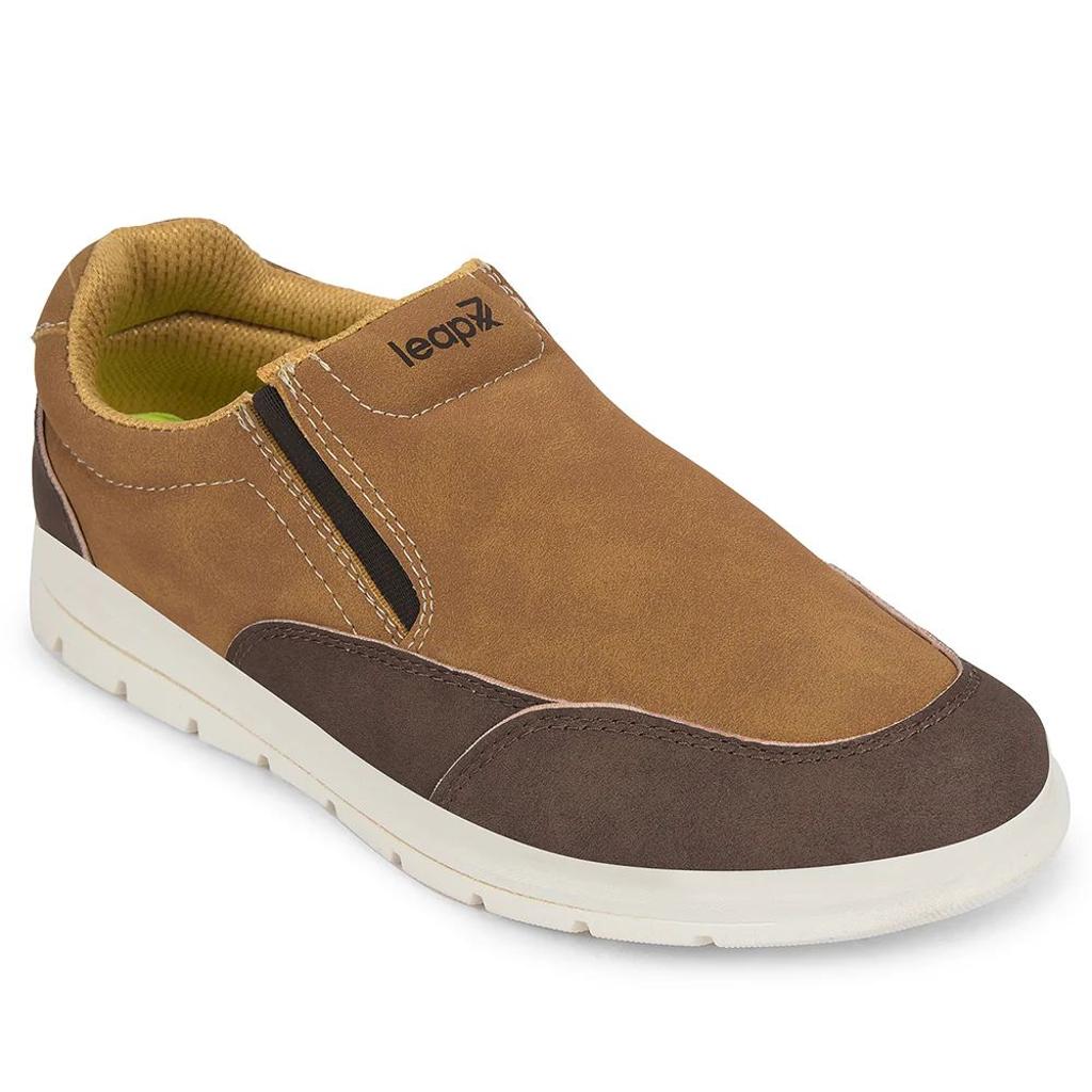 Leap7x Camel Casual Non Lacing Sneakers For Men FRINKS-2E By Liberty