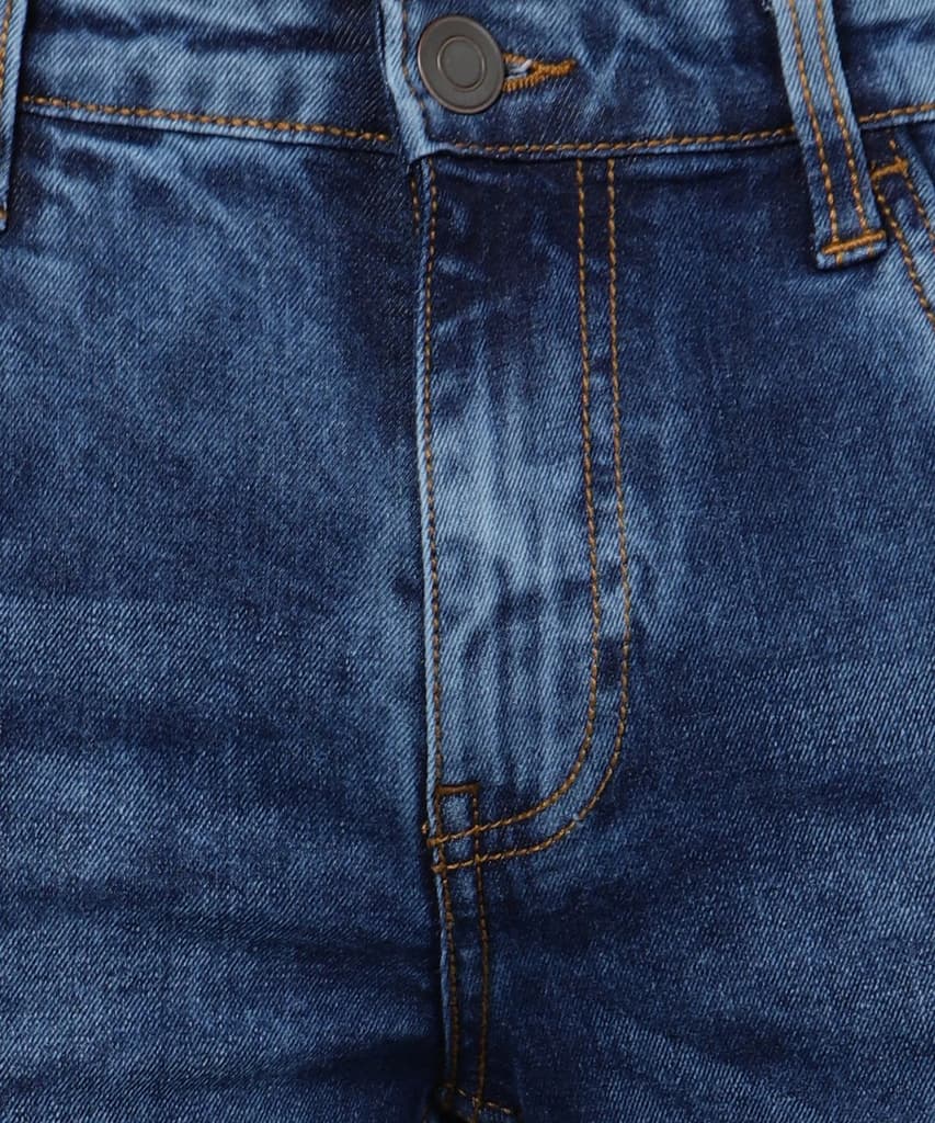 Men's Blue Slim Fit Washed Jeans Stretchable — photo 6