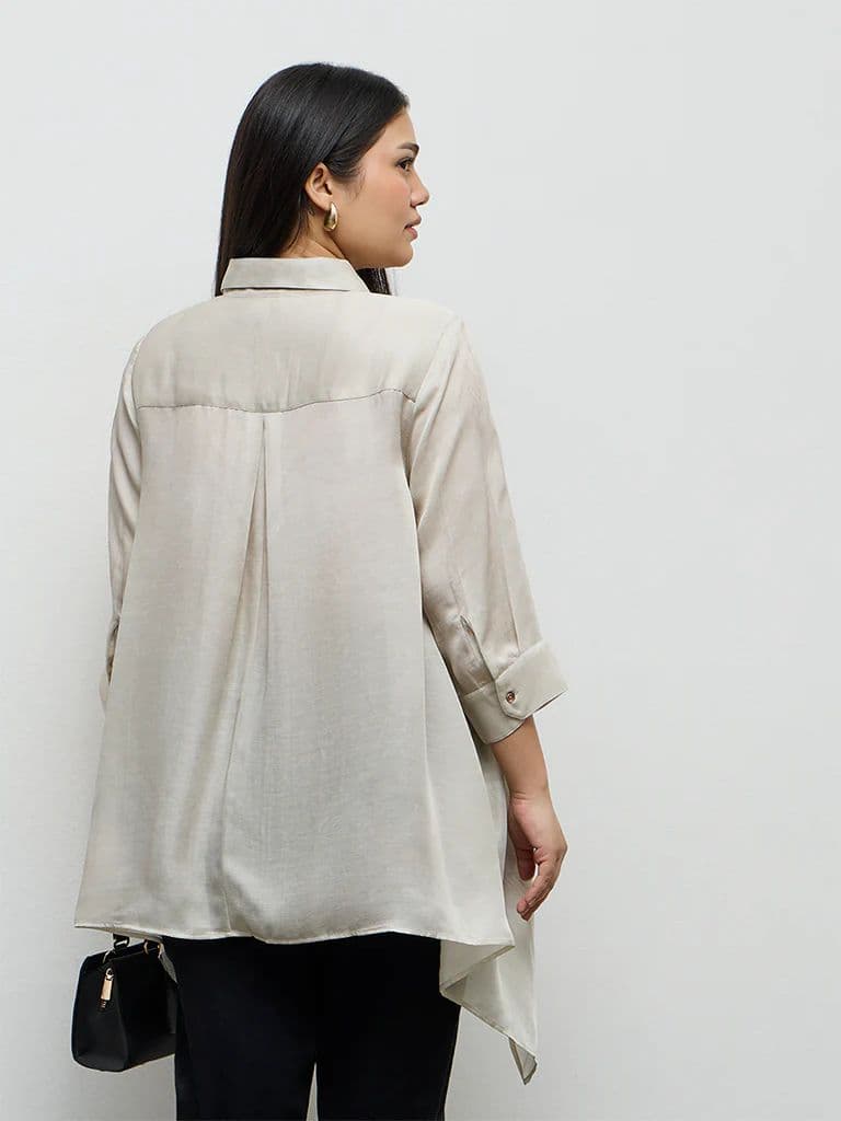 Diza Light Taupe Nature-Inspired Tunic — photo 4