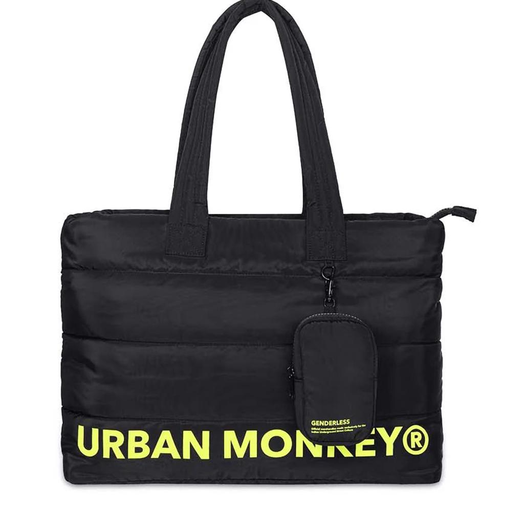 Puffer Shoulder Bag // Neon On Black