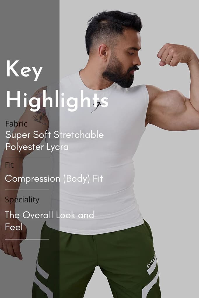 Compression Sleeveless Tank White — photo 7
