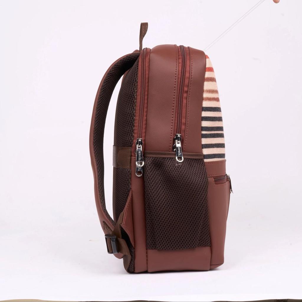 Qutub Stripes Office Backpack (Brown) — photo 6