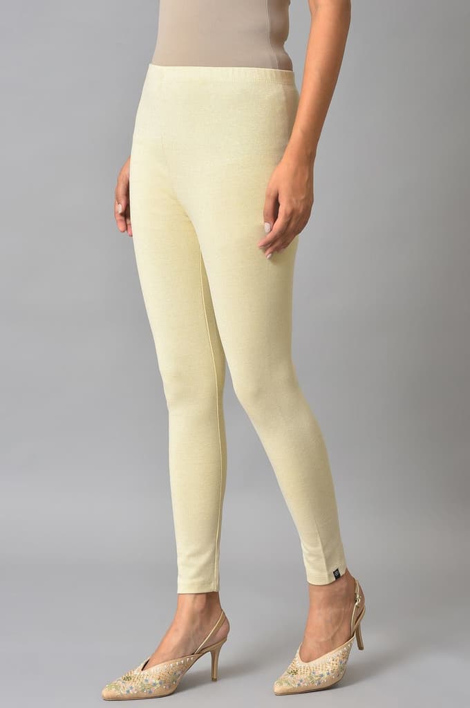 White Knitted Solid Winter Tights — photo 3