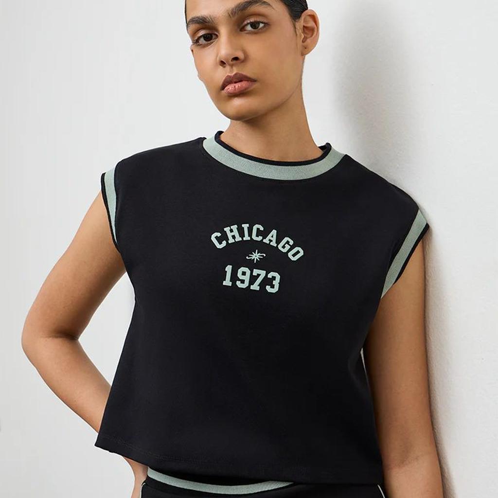 Nuoflexx Black Text Printed Cotton-Blend T-Shirt