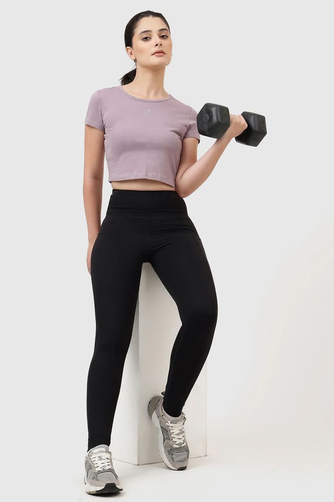 Peak Crop Top Mauve — XS