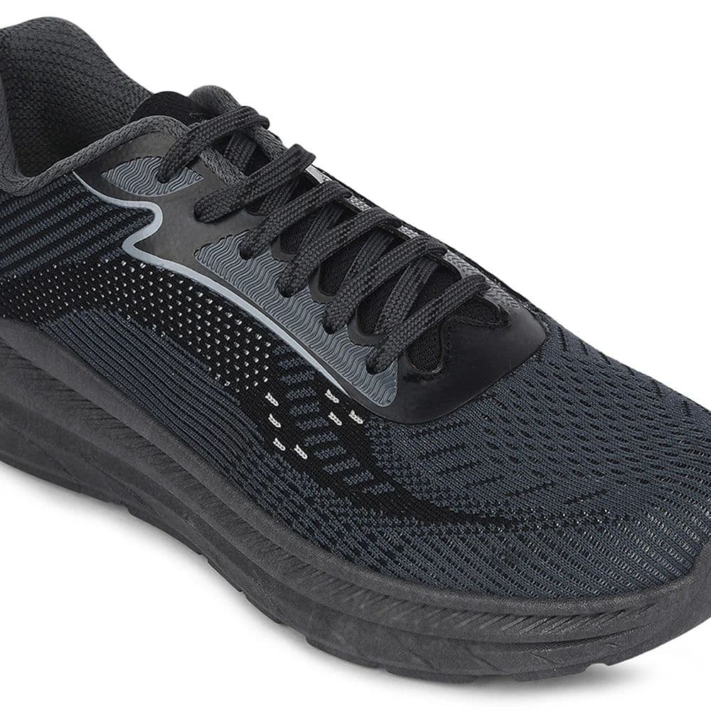 Force 10 Dark Grey Sports Lacing Running Shoes For Men MATCHER-8E By Liberty — photo 4