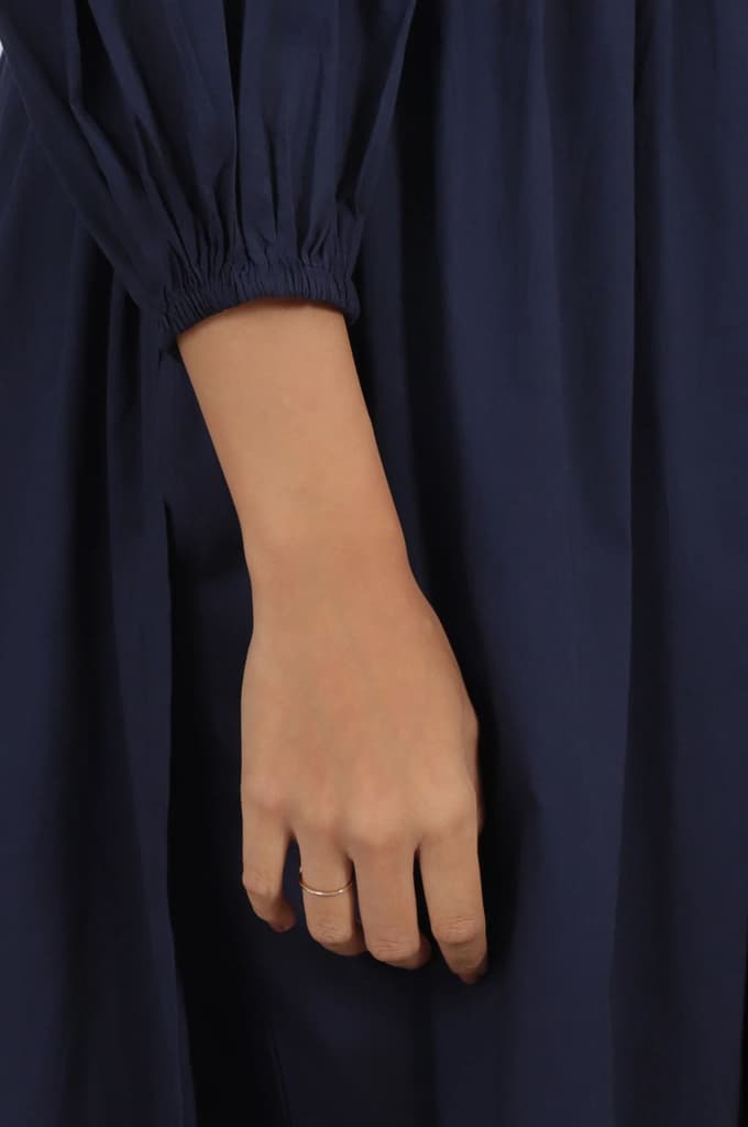 Navy Blue Embroidered Yoke Pure Cotton Kurta and Pants Co-ord Set — photo 8