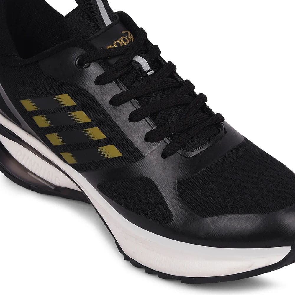 Leap7x Black Sports Lacing Running Shoes For Men RUNNY-1E By Liberty — photo 5