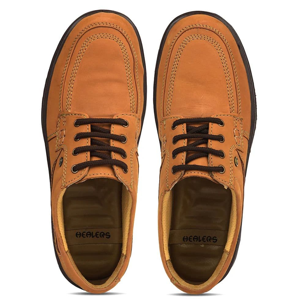 Healers Camel Formal Lacing Derby Shoes For Men 719053AN By Liberty — photo 8