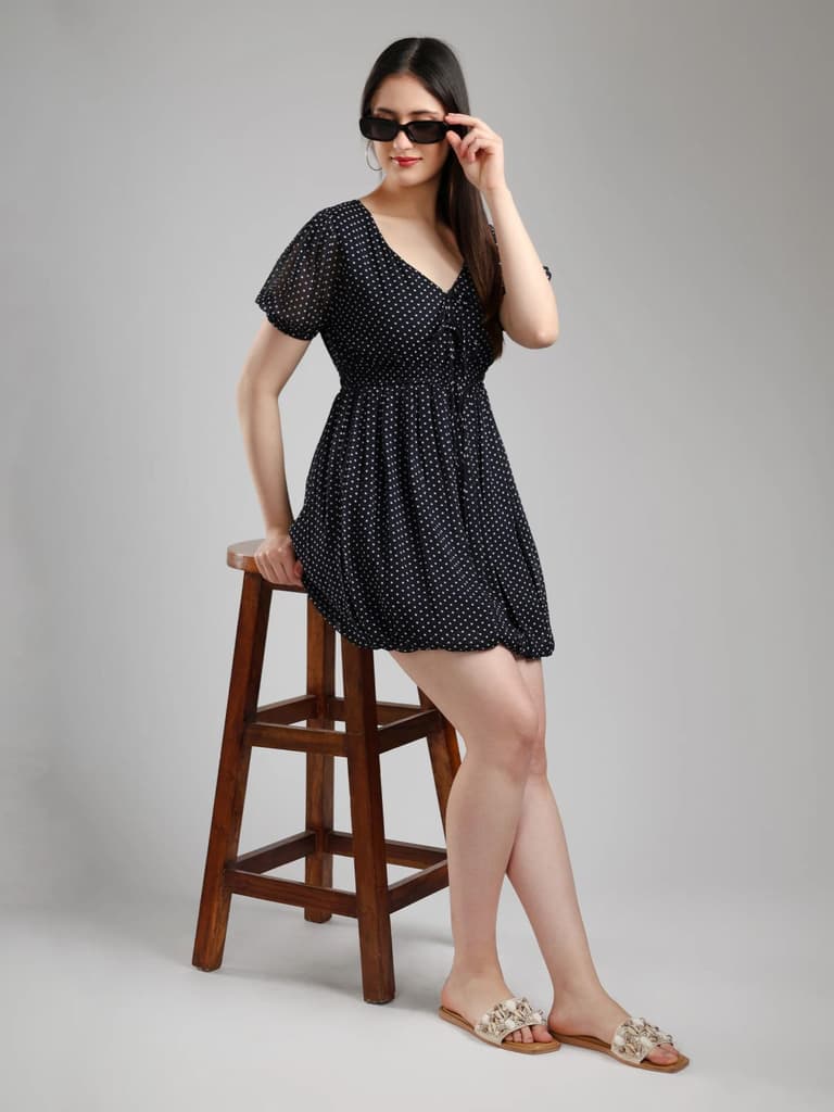 Selis Polka Chiffon Dress — photo 5