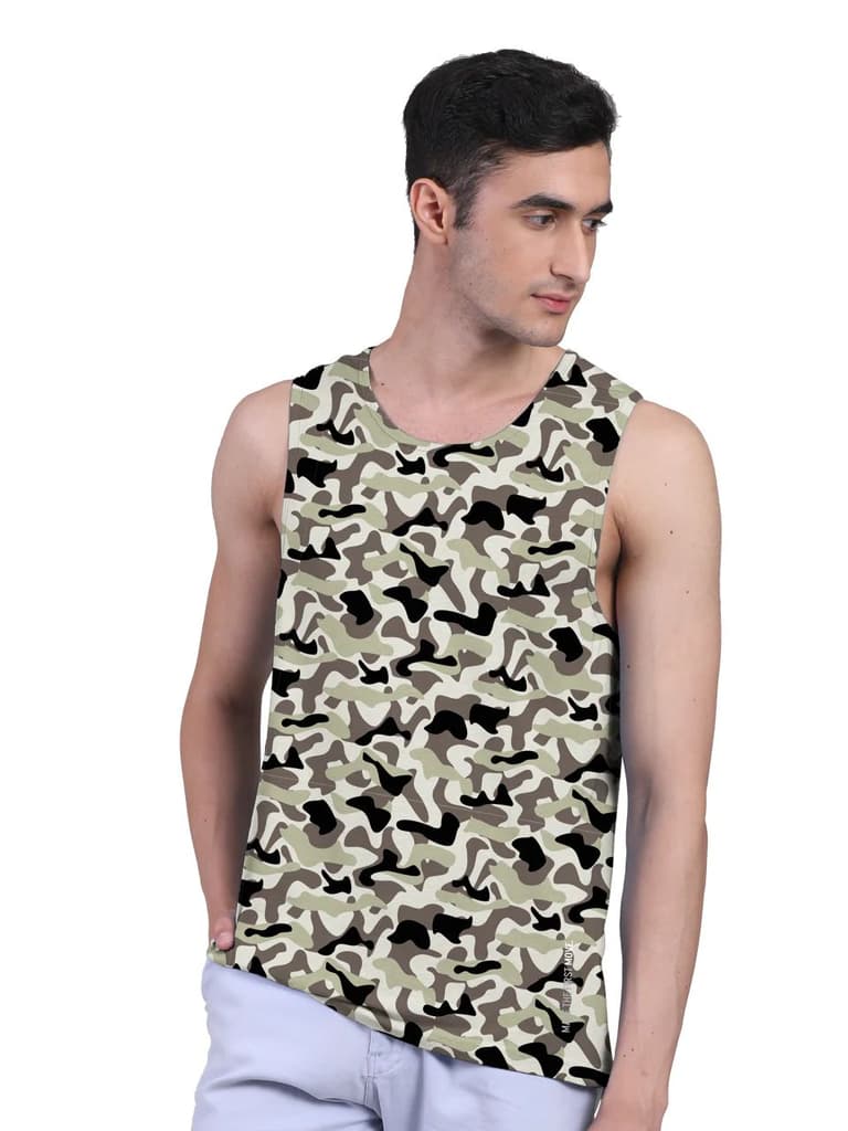 Active Fit For Men's Front Yoke Camouflage Regular Organic Bamboo Vest - Active Fit (Pack of 3) — photo 7