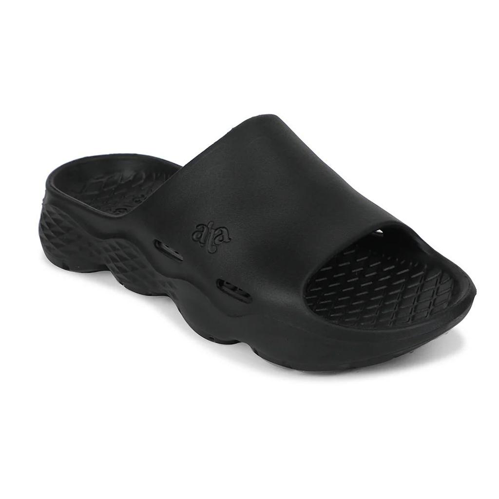 A-HA Black Casual Slipper For Men SOFTWALK By Liberty