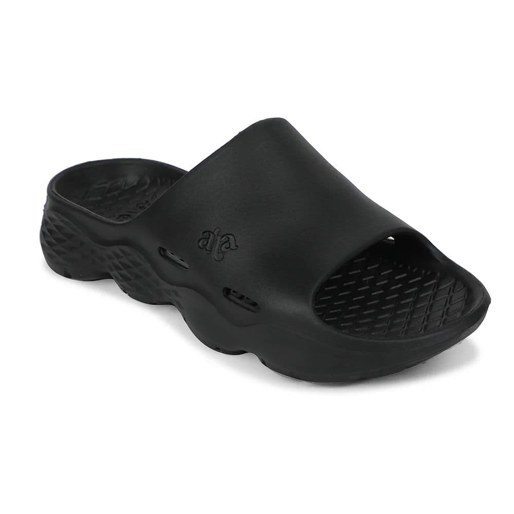 A-HA Black Casual Slipper For Men SOFTWALK By Liberty