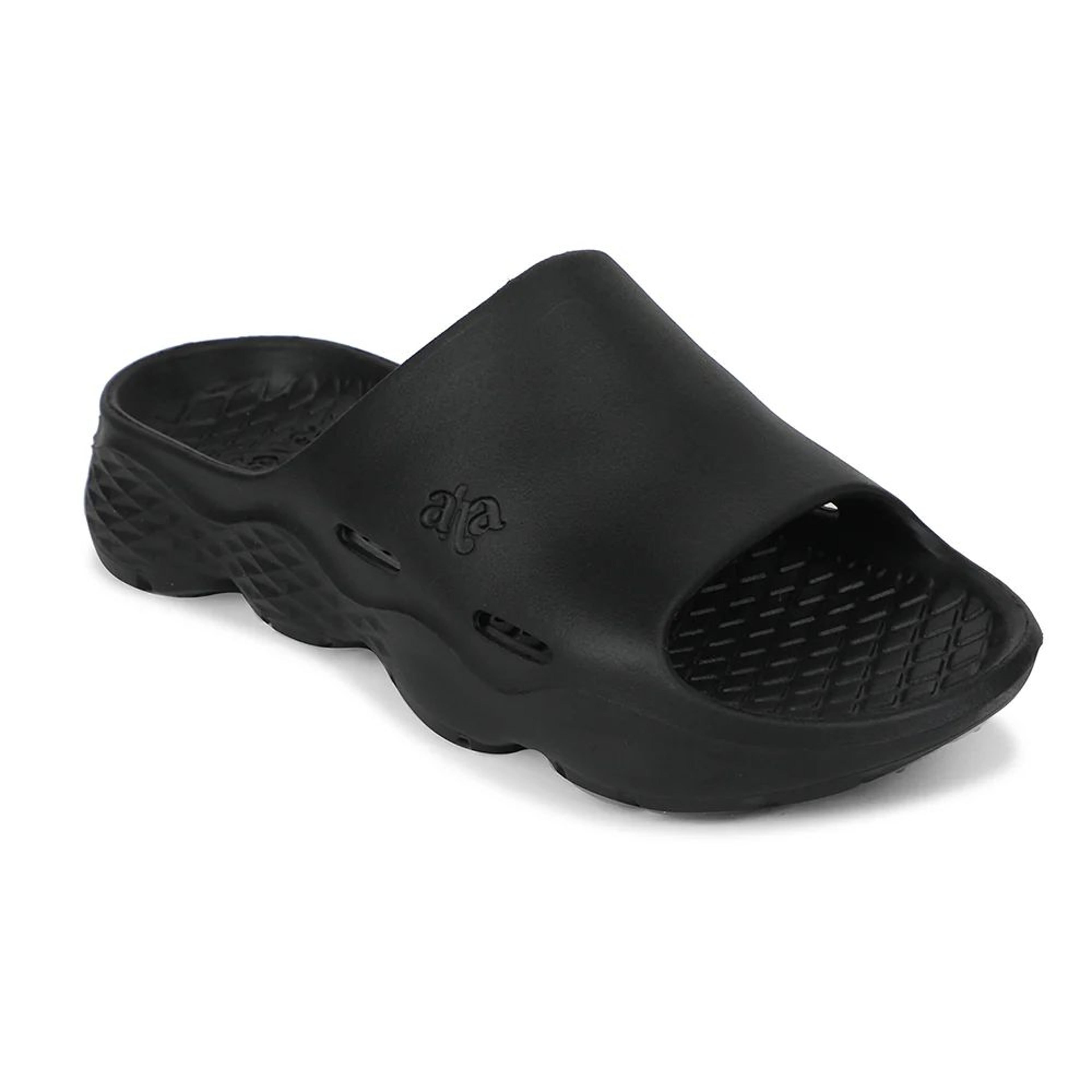 A-HA Black Casual Slipper For Men SOFTWALK By Liberty